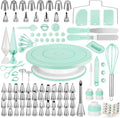 158 Cake Decorating Kit Baking Supplies Tools for Beginners & Pros Cake Stand Turntable, Icing Piping Tips, Disposable Reusable Pastry Bag, Spatulas, Video Tutorial, Pattern Chart